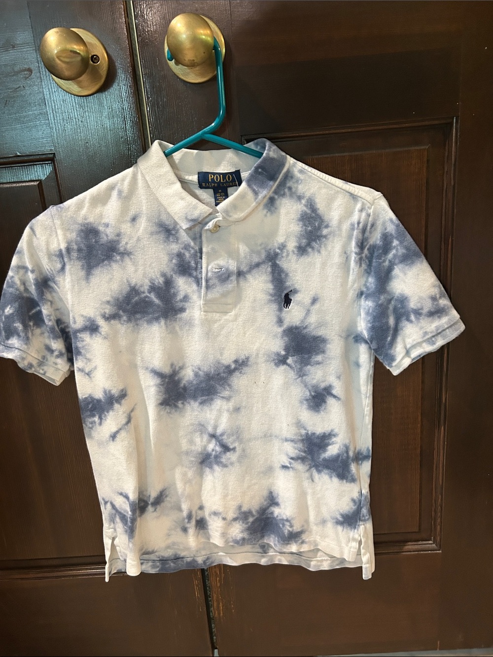 Polo by Ralph Lauren White & Blue Tie-Dye Short-Sleeve Polo